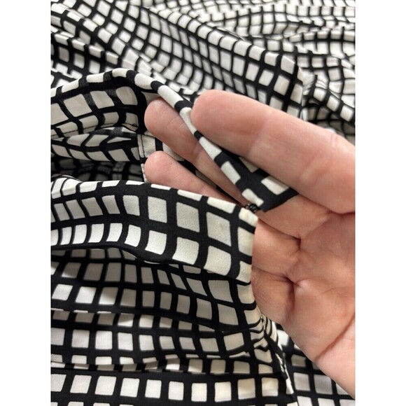 L'agence Dress Black White Check Window Pane Check Print 6 Lined - Picture 12 of 13